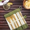 IsAlbi Travel Gifts Bamboo Reusable Travel Cutlery Set With Cotton Pouch 1 IsAlbi Travel Gifts Bamboo Reusable Travel Cutlery Set With Cotton Pouch