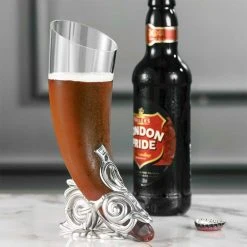 Royal Selangor Lewis Glass & Pewter Drinking Horn | British Museum