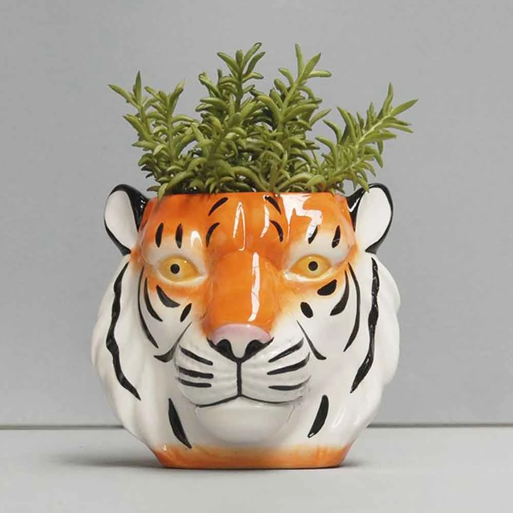 Ceramic Tiger Planter Pot | White Moose Gifts For Sisters 5 Ceramic Tiger Planter Pot | White Moose Gifts For Sisters