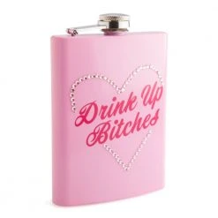 Mdi Drink Up B#tches Pink Stainless Steel Flask Gifts For Sisters