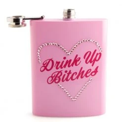 Mdi Drink Up B#tches Pink Stainless Steel Flask Gifts For Sisters