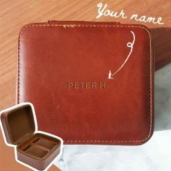 Yellow Octopus Personalised Personalised Vegan Leather Watch Case - Name