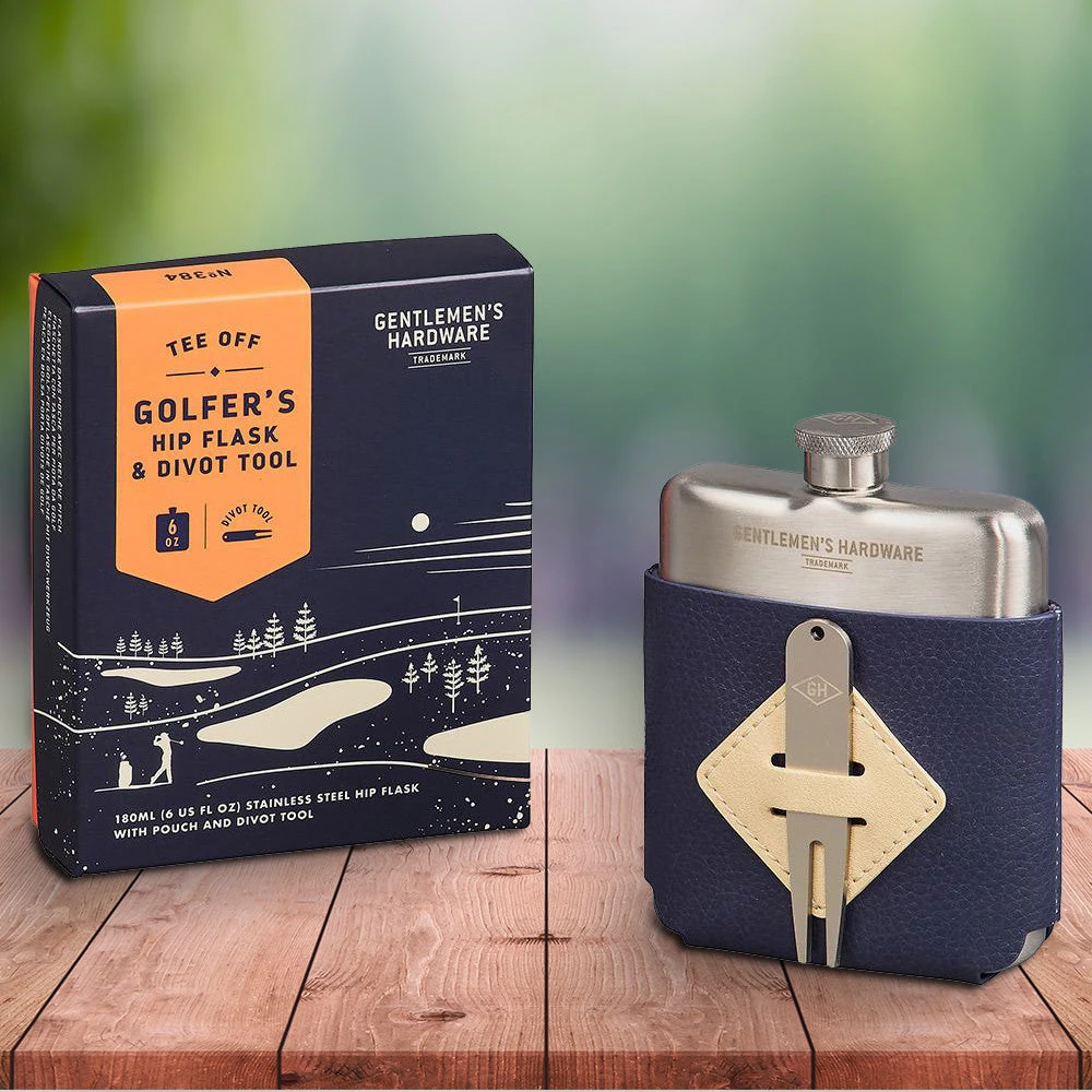 Designworks Collective Executive Gifts Golfer's Hip Flask & Divot Tool Set 3 Designworks Collective Executive Gifts Golfer's Hip Flask & Divot Tool Set