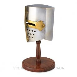 Vintage Nautical Man Cave Gifts Miniature Medieval Crusader Knight Helmet