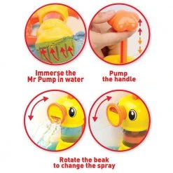 Heebiejeebies Mr Pump Quack Duck Bath Toy Gifts For Babies