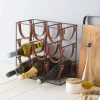 IsAlbi Orwell 9 Bottle Iron & Leather Wine Rack