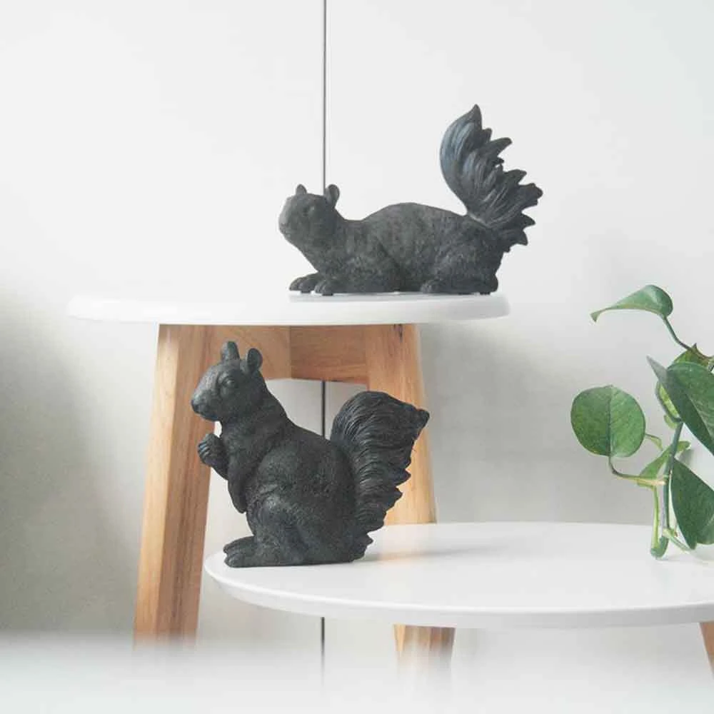 Set Of Two Black Squirrels Home Decor | White Moose 3 Set Of Two Black Squirrels Home Decor | White Moose