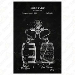 Yellow Octopus Exclusives - Prints Beer Patent Prints Wall Art | Set Of 3