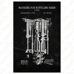 Yellow Octopus Exclusives - Prints Beer Patent Prints Wall Art | Set Of 3