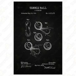 Yellow Octopus Exclusives - Prints Man Cave Gifts Tennis Patent Prints Wall Art | Set Of 3 12 Yellow Octopus Exclusives - Prints Man Cave Gifts Tennis Patent Prints Wall Art | Set Of 3