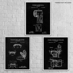 Yellow Octopus Exclusives - Prints Man Cave Gifts Toilet Patent Prints Wall Art | Set Of 3