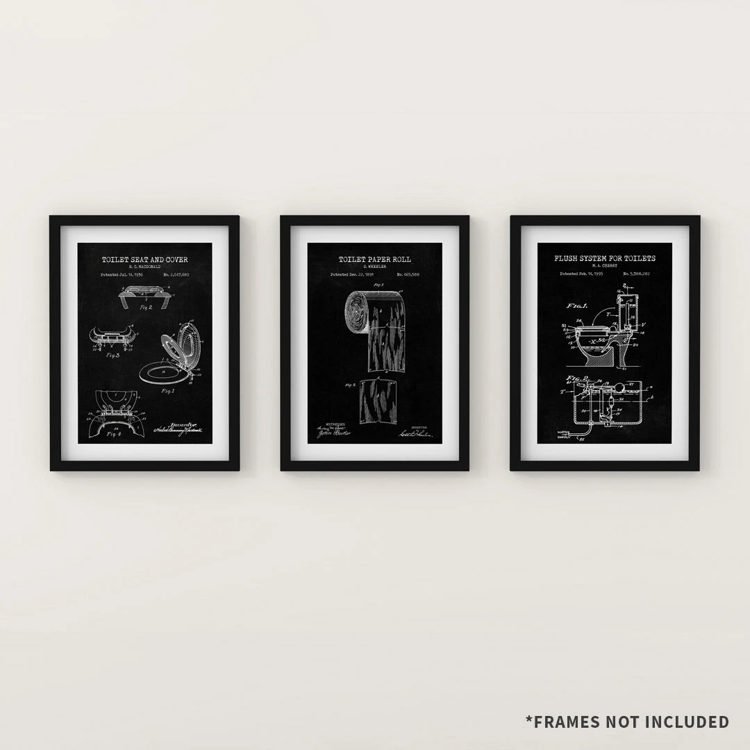 Yellow Octopus Exclusives - Prints Man Cave Gifts Toilet Patent Prints Wall Art | Set Of 3 8 Yellow Octopus Exclusives - Prints Man Cave Gifts Toilet Patent Prints Wall Art | Set Of 3