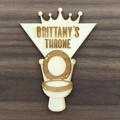 Yellow Octopus Personalised Personalised Funny Throne Toilet Door Sign