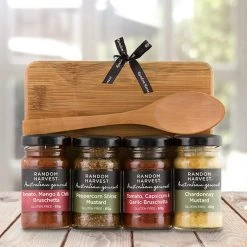 Random Harvest Picnic Cheese Board & Sauces Gift Set Foodie