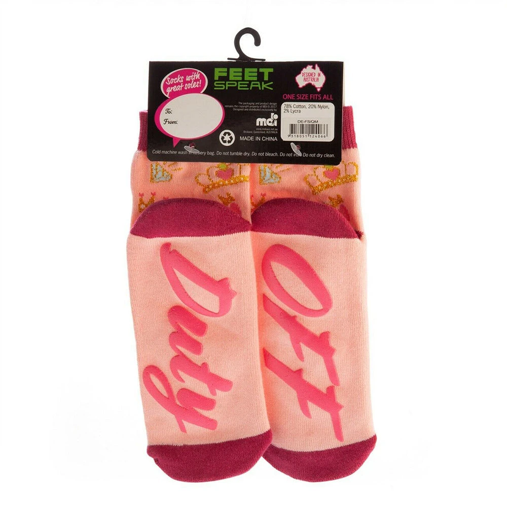 Mdi Gifts For Sisters Glittery Queen Mum Off Duty Non-Slip Socks 9 Mdi Gifts For Sisters Glittery Queen Mum Off Duty Non-Slip Socks