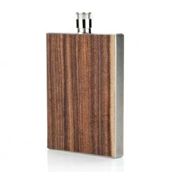 Little Global Executive Gifts Rosewood & Stainless Steel Slim Flask