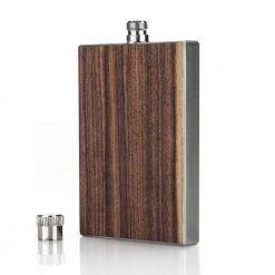 Little Global Executive Gifts Rosewood & Stainless Steel Slim Flask