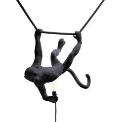 Mens Novelty Gifts Seletti Black Monkey Lamp Swing