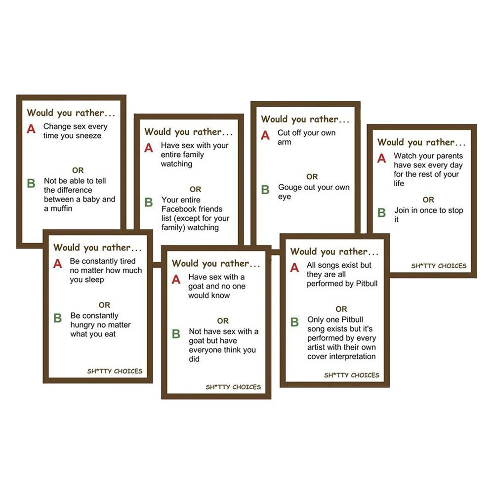 A & O Distribution Sh*tty Choices Would You Rather Game 4 A & O Distribution Sh*tty Choices Would You Rather Game