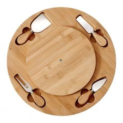 Ladelle Spinning Lazy Susan Serving Board & Knives Set