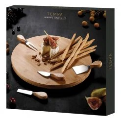 Ladelle Spinning Lazy Susan Serving Board & Knives Set