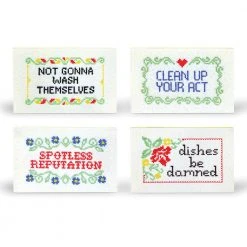 IsAlbi Subversive Cross Stitch Dish Sponges Gifts For Grandmas