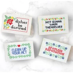 IsAlbi Subversive Cross Stitch Dish Sponges Gifts For Grandmas