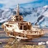 Ugears Mechanical Tugboat Model Kit Man Cave Gifts