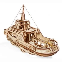 Ugears Mechanical Tugboat Model Kit Man Cave Gifts