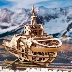 Ugears Mechanical Tugboat Model Kit Man Cave Gifts