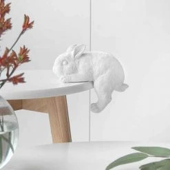 White Shelf Bunny Decor | White Moose