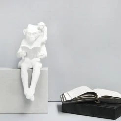 Shelf Monkeys Decor | White Moose For Dad