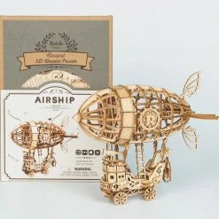 BubblesUp Office Gifts Airship Wooden Model Kit