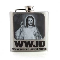 Mdi WWJD What Would Jesus Drink? Flask Novelty