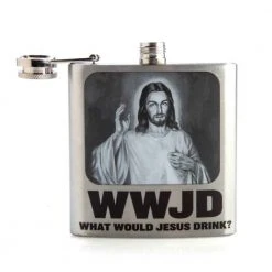 Mdi WWJD What Would Jesus Drink? Flask Novelty