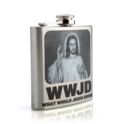 Mdi WWJD What Would Jesus Drink? Flask Novelty