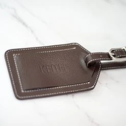 Yellow Octopus Personalised Personalised Brown Leather Luggage Tag Travel Gifts